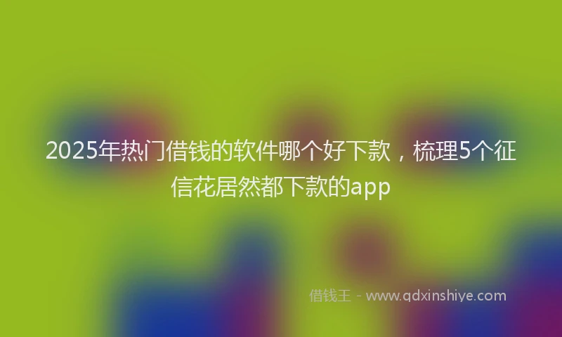 2025年热门借钱的软件哪个好下款，梳理5个征信花居然都下款的app