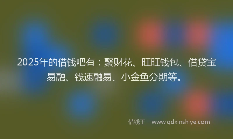 2025年的借钱吧有：聚财花、旺旺钱包、借贷宝易融、钱速融易、小金鱼分期等。