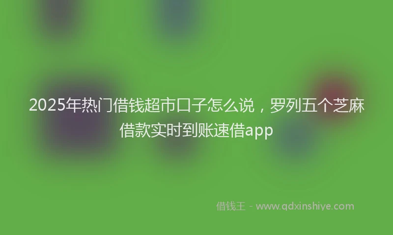2025年热门借钱超市口子怎么说，罗列五个芝麻借款实时到账速借app