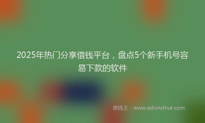 2025年热门分享借钱平台，盘点5个新手机号容易下款的软件