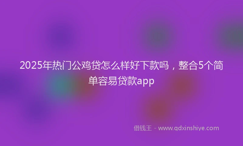 2025年热门公鸡贷怎么样好下款吗，整合5个简单容易贷款app