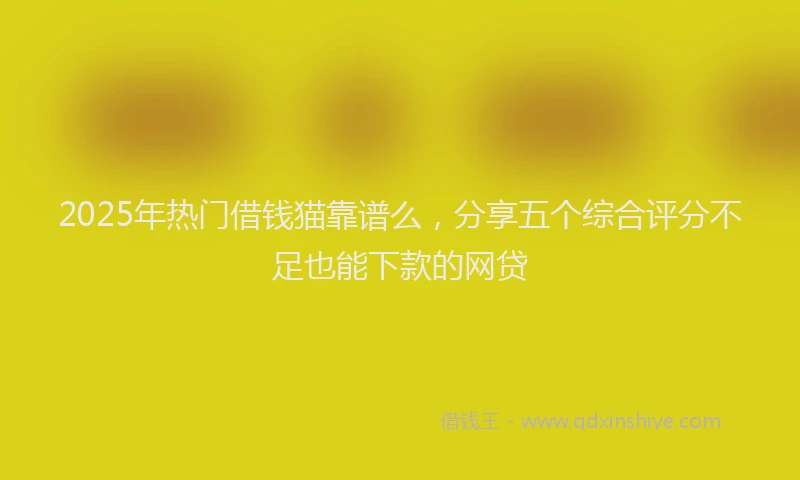 2025年热门借钱猫靠谱么，分享五个综合评分不足也能下款的网贷
