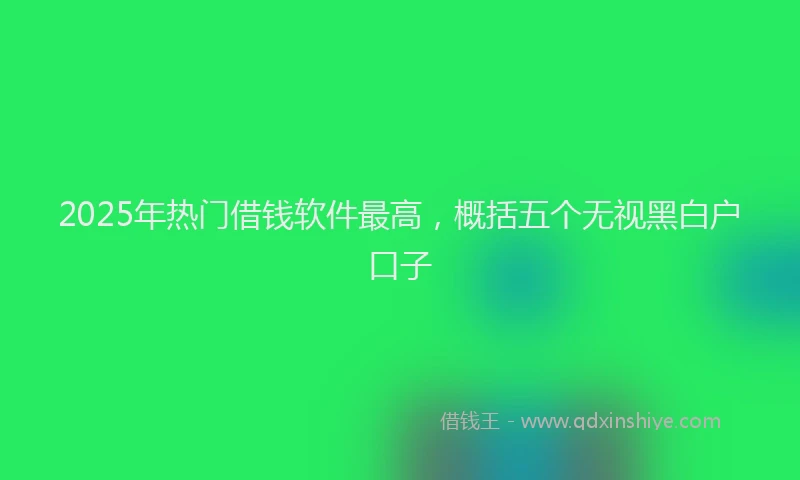 2025年热门借钱软件最高，概括五个无视黑白户口子