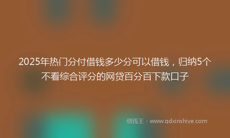 2025年热门分付借钱多少分可以借钱，归纳5个不看综合评分的网贷百分百下款口子