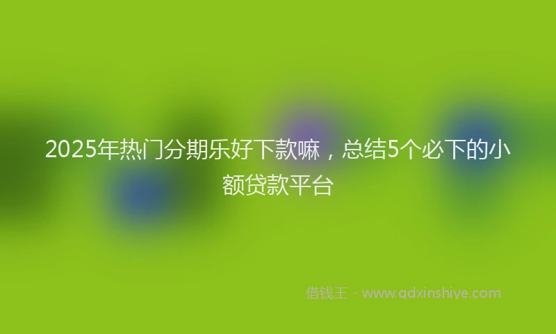 2025年热门分期乐好下款嘛，总结5个必下的小额贷款平台