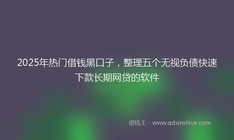 2025年热门借钱黑口子，整理五个无视负债快速下款长期网贷的软件