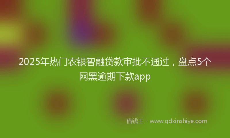 2025年热门农银智融贷款审批不通过，盘点5个网黑逾期下款app
