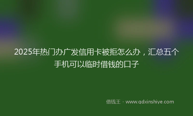 2025年热门办广发信用卡被拒怎么办，汇总五个手机可以临时借钱的口子