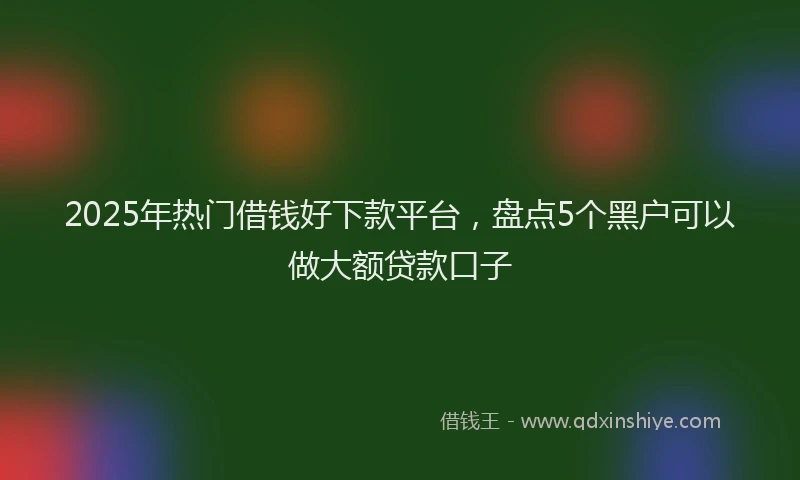 2025年热门借钱好下款平台，盘点5个黑户可以做大额贷款口子