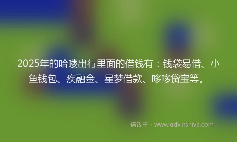 2025年的哈喽出行里面的借钱有：钱袋易借、小鱼钱包、疾融金、星梦借款、哆哆贷宝等。