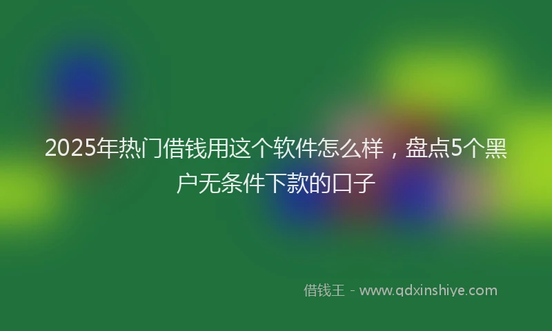 2025年热门借钱用这个软件怎么样，盘点5个黑户无条件下款的口子