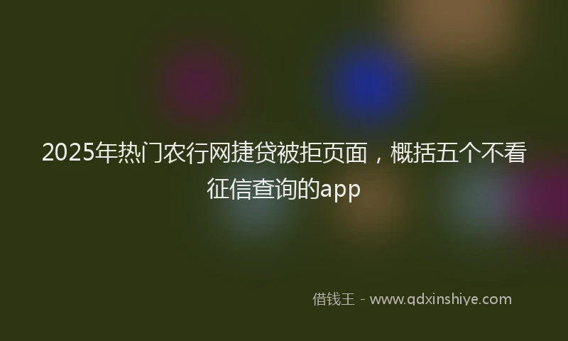 2025年热门农行网捷贷被拒页面，概括五个不看征信查询的app