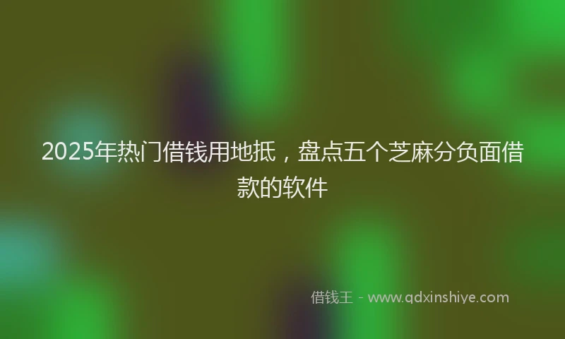 2025年热门借钱用地抵，盘点五个芝麻分负面借款的软件