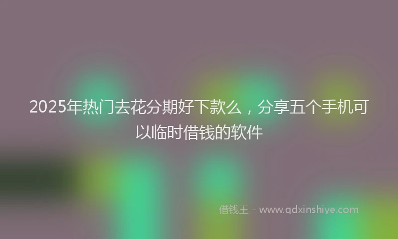 2025年热门去花分期好下款么，分享五个手机可以临时借钱的软件