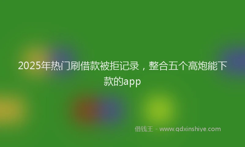 2025年热门刷借款被拒记录，整合五个高炮能下款的app
