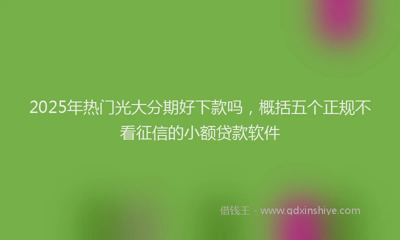 2025年热门光大分期好下款吗，概括五个正规不看征信的小额贷款软件