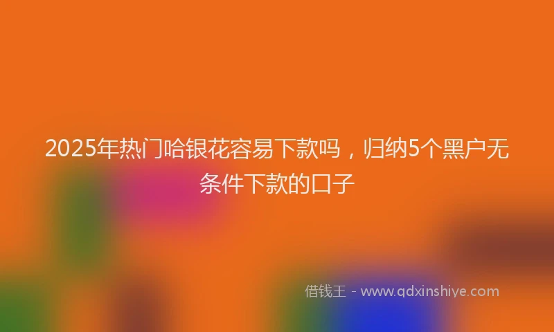 2025年热门哈银花容易下款吗，归纳5个黑户无条件下款的口子