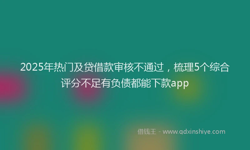 2025年热门及贷借款审核不通过，梳理5个综合评分不足有负债都能下款app