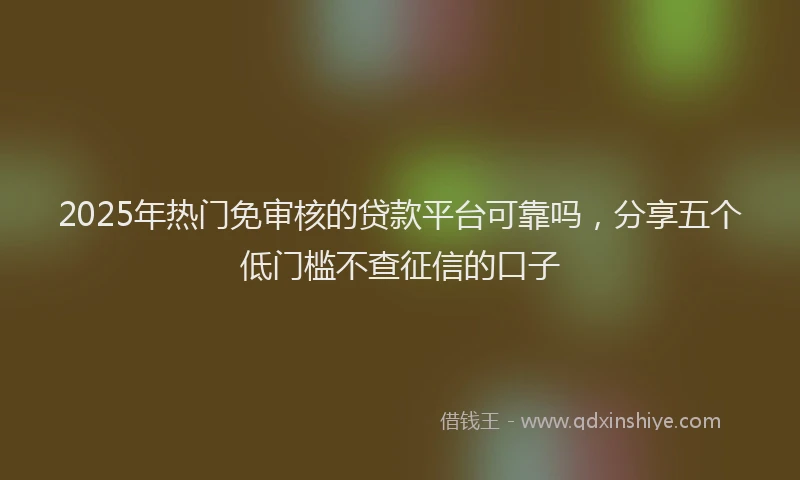 2025年热门免审核的贷款平台可靠吗，分享五个低门槛不查征信的口子