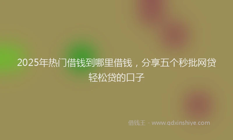 2025年热门借钱到哪里借钱，分享五个秒批网贷轻松贷的口子
