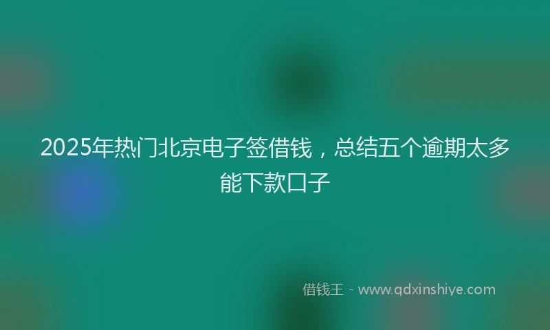 2025年热门北京电子签借钱，总结五个逾期太多能下款口子