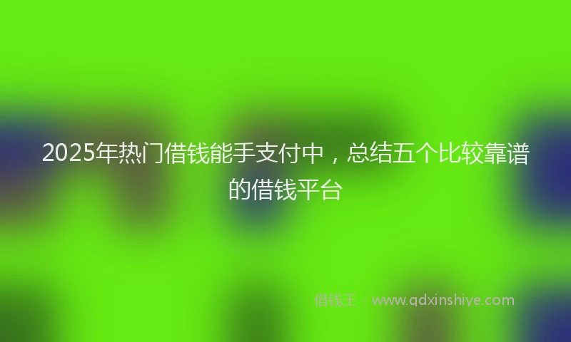 2025年热门借钱能手支付中，总结五个比较靠谱的借钱平台