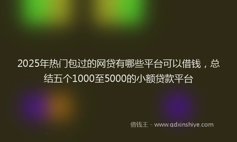 2025年热门包过的网贷有哪些平台可以借钱，总结五个1000至5000的小额贷款平台