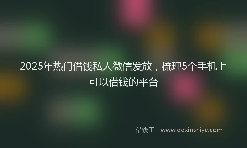 2025年热门借钱私人微信发放，梳理5个手机上可以借钱的平台