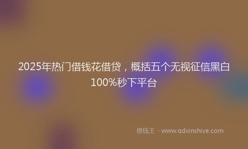 2025年热门借钱花借贷，概括五个无视征信黑白100%秒下平台