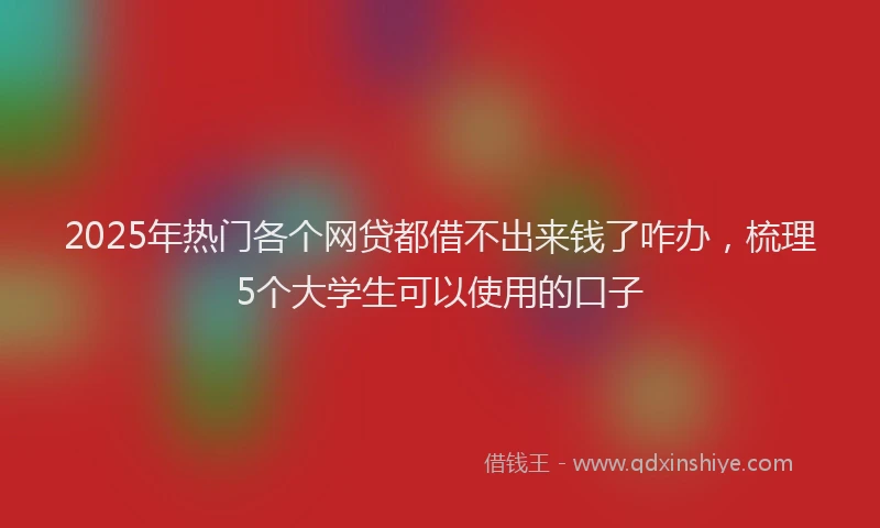 2025年热门各个网贷都借不出来钱了咋办，梳理5个大学生可以使用的口子