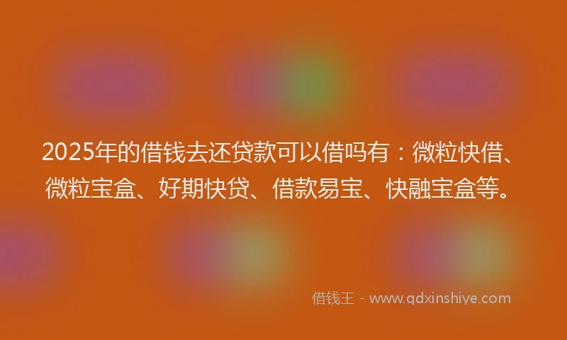 2025年的借钱去还贷款可以借吗有：微粒快借、微粒宝盒、好期快贷、借款易宝、快融宝盒等。