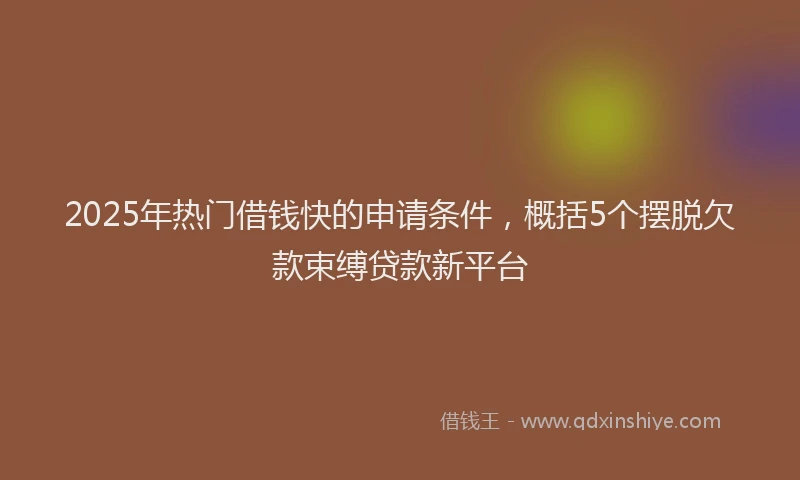 2025年热门借钱快的申请条件，概括5个摆脱欠款束缚贷款新平台