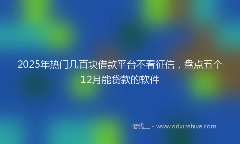 2025年热门几百块借款平台不看征信，盘点五个12月能贷款的软件