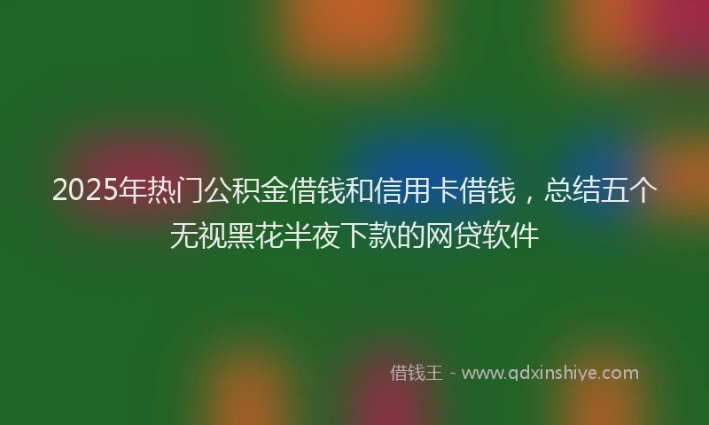 2025年热门公积金借钱和信用卡借钱，总结五个无视黑花半夜下款的网贷软件