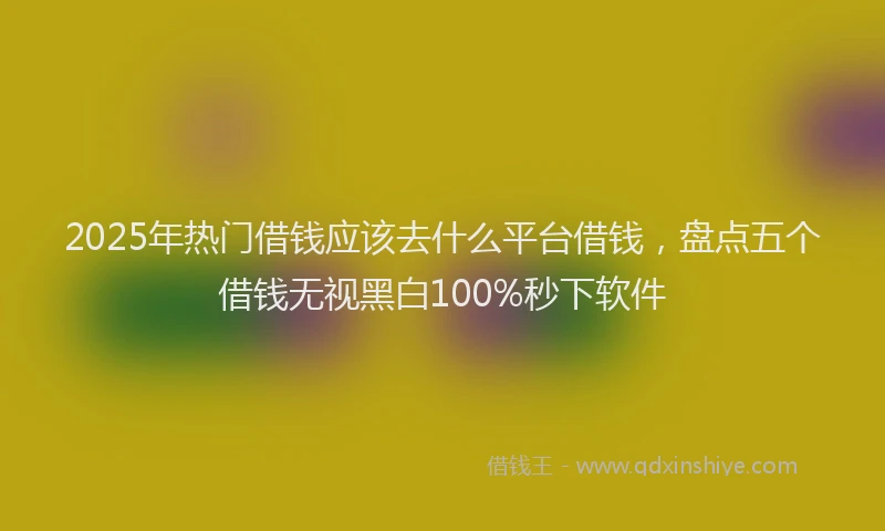 2025年热门借钱应该去什么平台借钱，盘点五个借钱无视黑白100%秒下软件