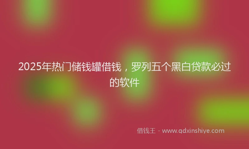 2025年热门储钱罐借钱，罗列五个黑白贷款必过的软件