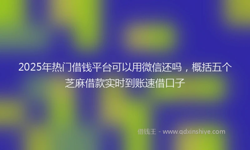 2025年热门借钱平台可以用微信还吗，概括五个芝麻借款实时到账速借口子