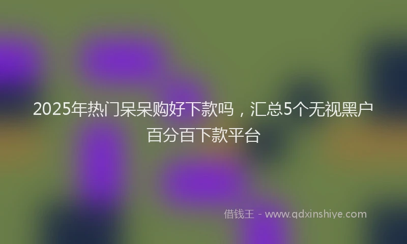 2025年热门呆呆购好下款吗，汇总5个无视黑户百分百下款平台