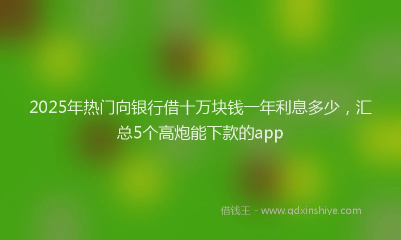 2025年热门向银行借十万块钱一年利息多少，汇总5个高炮能下款的app