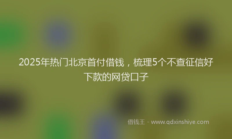 2025年热门北京首付借钱，梳理5个不查征信好下款的网贷口子