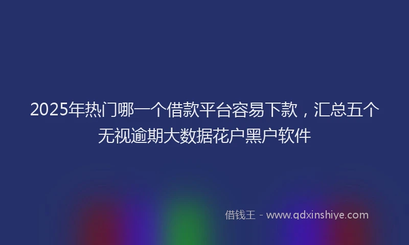 2025年热门哪一个借款平台容易下款，汇总五个无视逾期大数据花户黑户软件