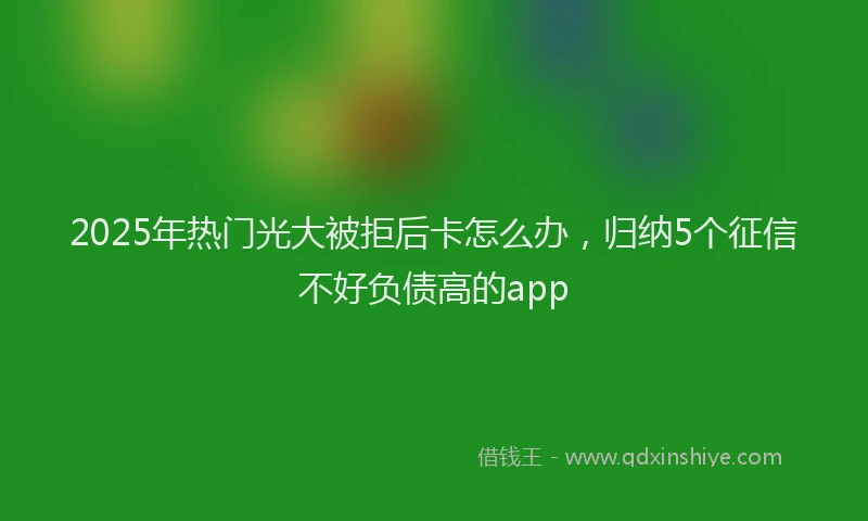 2025年热门光大被拒后卡怎么办，归纳5个征信不好负债高的app