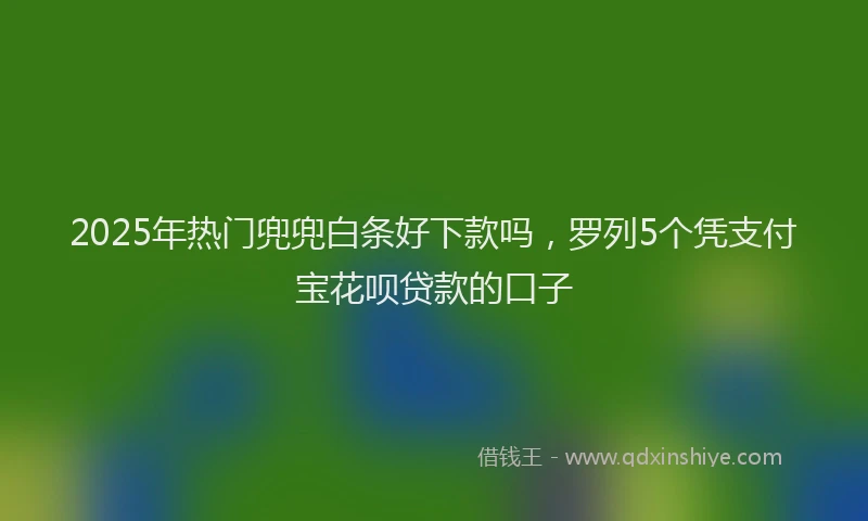 2025年热门兜兜白条好下款吗，罗列5个凭支付宝花呗贷款的口子