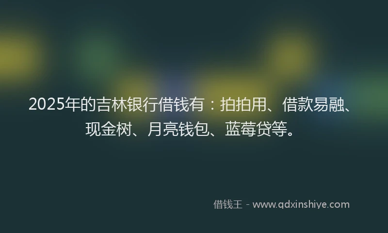 2025年的吉林银行借钱有：拍拍用、借款易融、现金树、月亮钱包、蓝莓贷等。