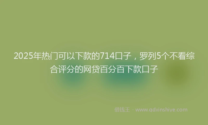 2025年热门可以下款的714口子，罗列5个不看综合评分的网贷百分百下款口子