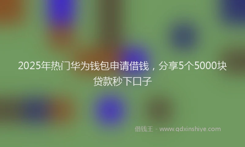 2025年热门华为钱包申请借钱，分享5个5000块贷款秒下口子