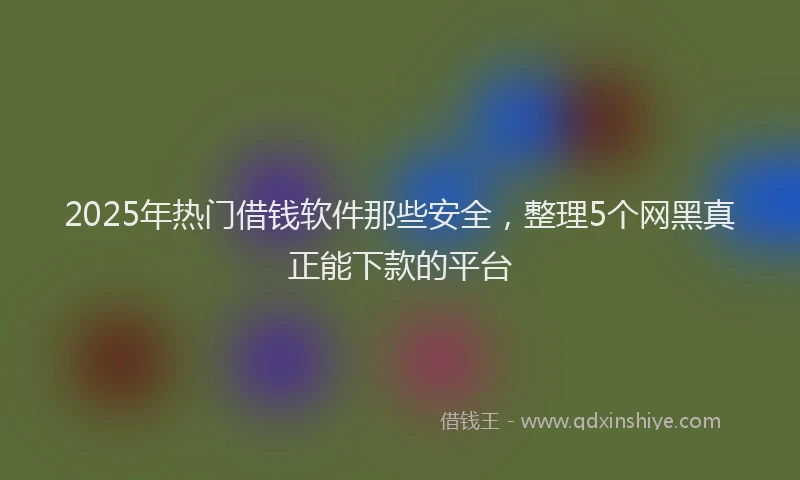 2025年热门借钱软件那些安全，整理5个网黑真正能下款的平台