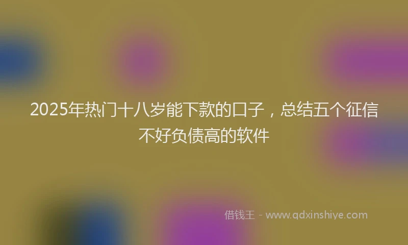 2025年热门十八岁能下款的口子，总结五个征信不好负债高的软件