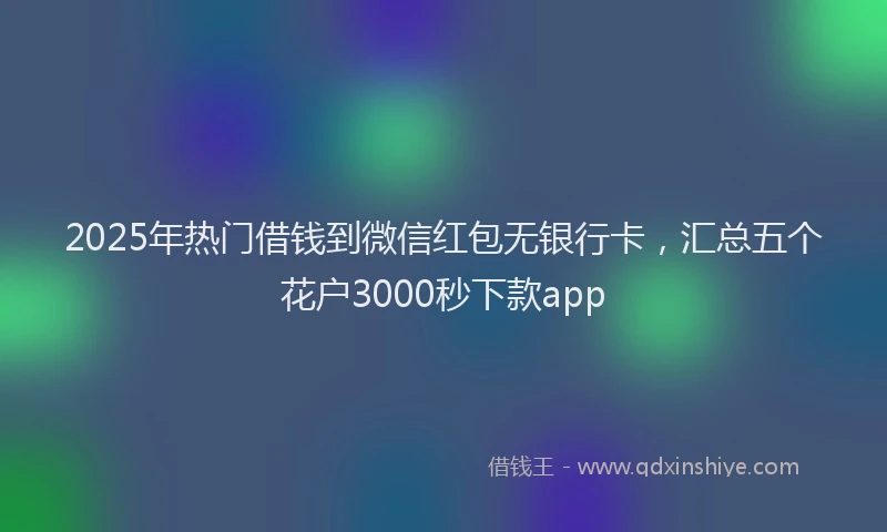 2025年热门借钱到微信红包无银行卡，汇总五个花户3000秒下款app