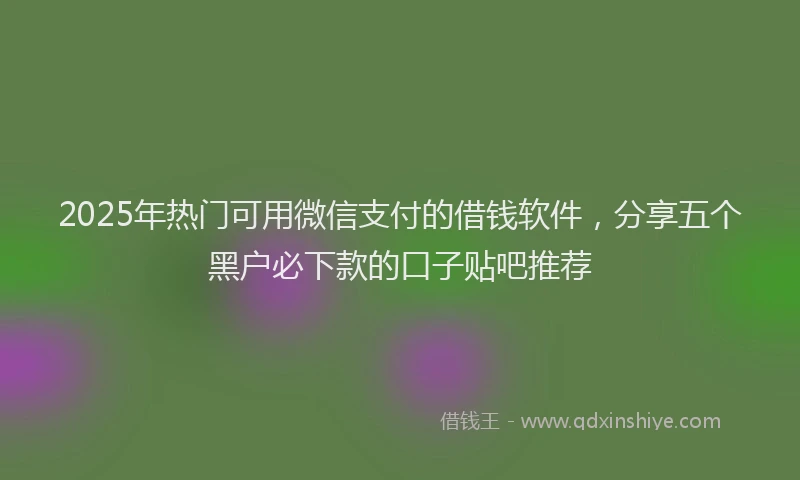 2025年热门可用微信支付的借钱软件，分享五个黑户必下款的口子贴吧推荐